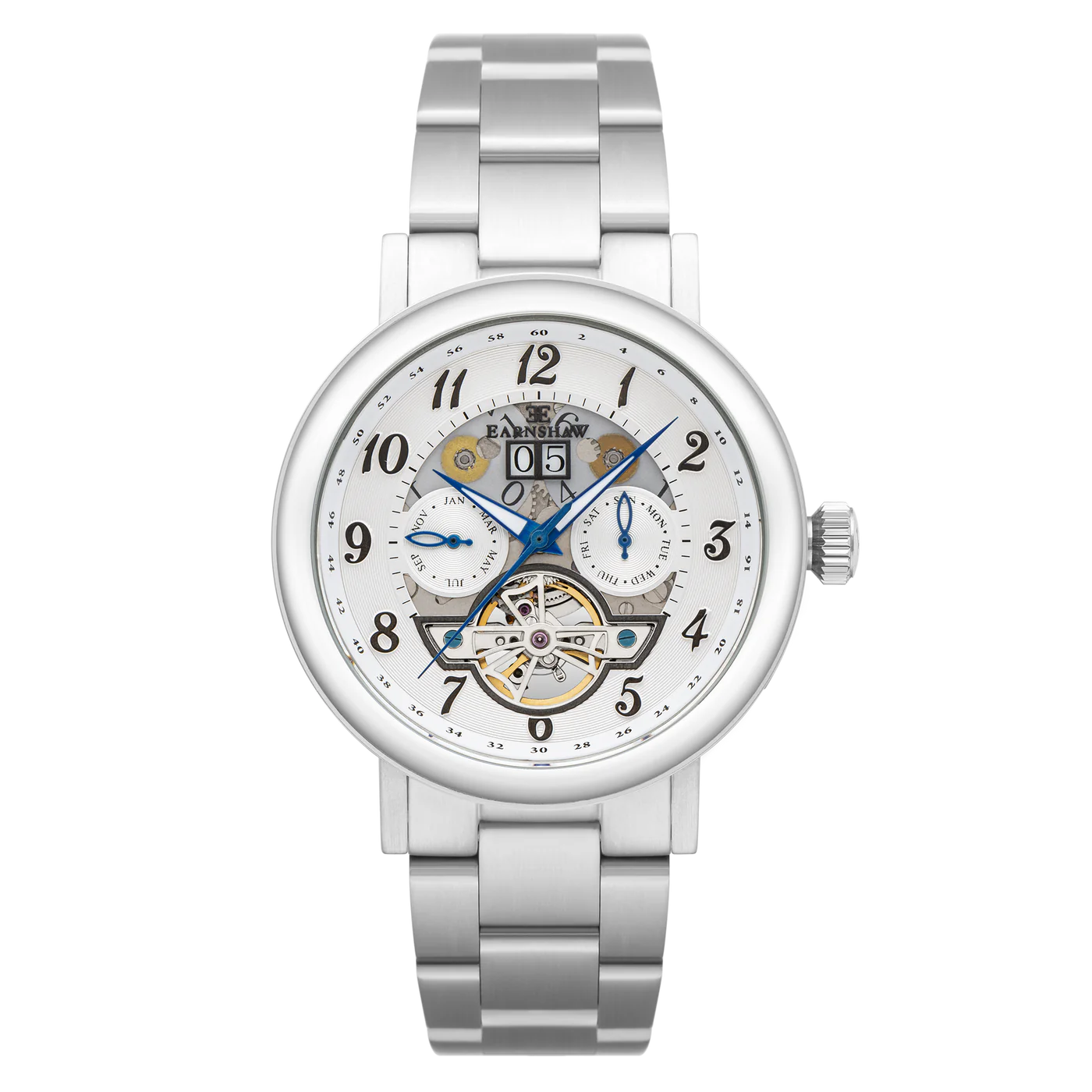 THOMAS EARNSHAW Beaufort Automatic Calendar Watch Glacial White