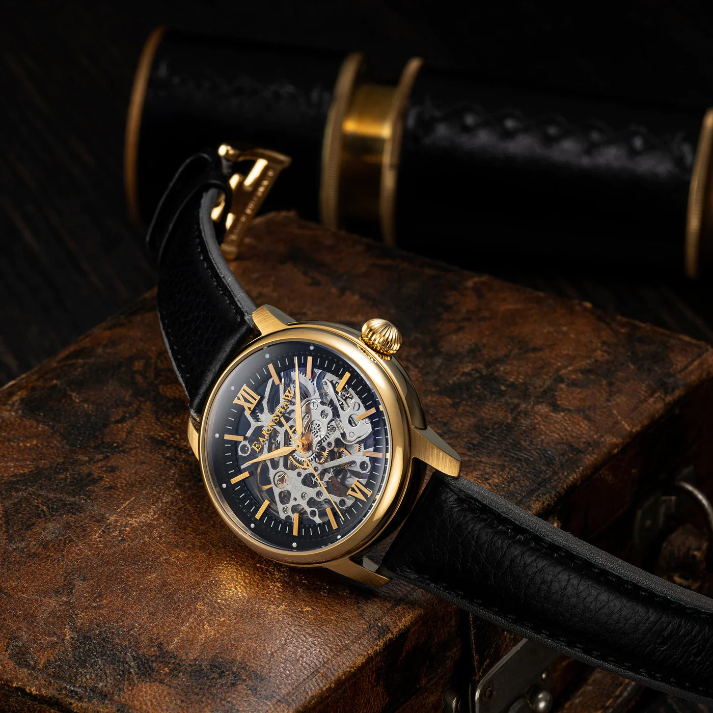 THOMAS EARNSHAW CORNWALL SKELETON AUTOMATIC Bullion Gold