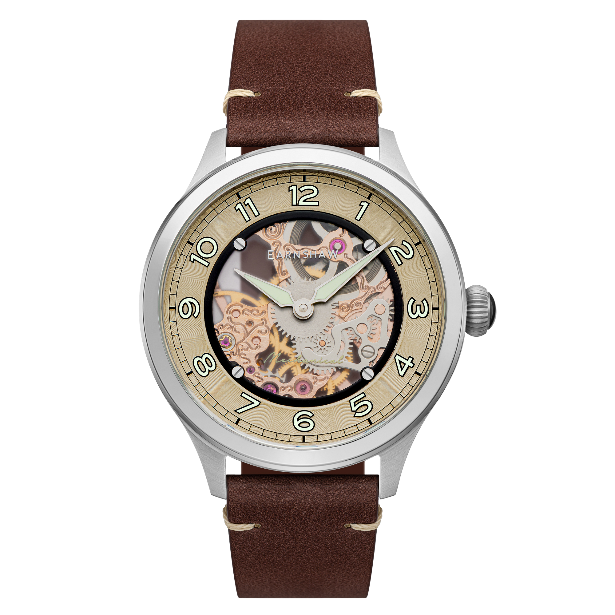 THOMAS EARNSHAW BARON MECHANICAL SKELETON HARVEST TAN Watch