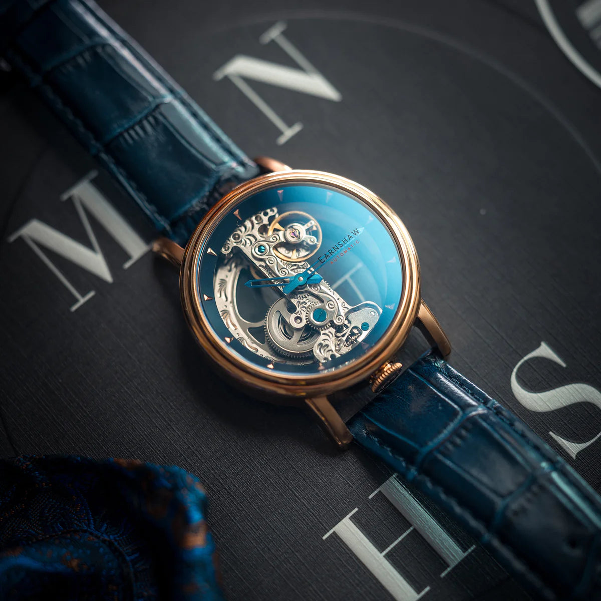 THOMAS EARNSHAW FOWLER BRIDGE AUTOMATIC Rose Gold / Blue Watch