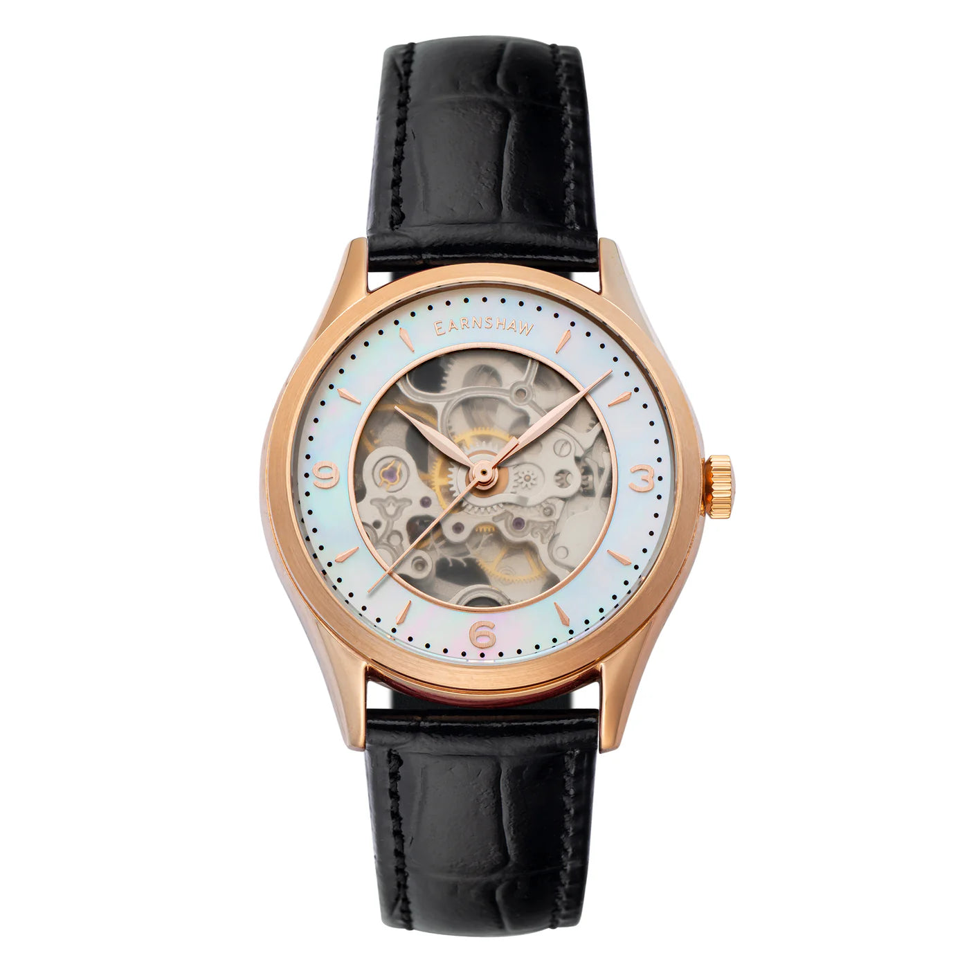 THOMAS EARNSHAW ISABELLA SKELETON AUTOMATIC Rose Gold Mother Of Pearl Watch