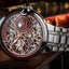 THOMAS EARNSHAW BARALLIER DUAL TIME SUN MOON OPEN HEART AUTOMATIC Sunburst Red