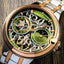 THOMAS EARNSHAW BARALLIER DUAL TIME SUN MOON OPEN HEART AUTOMATIC Two Tone Mint Green