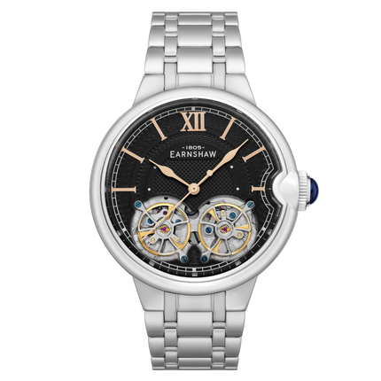 THOMAS EARNSHAW BARALLIER DUAL OPEN HEART AUTOMATIC Black ES-8266-33 Watch