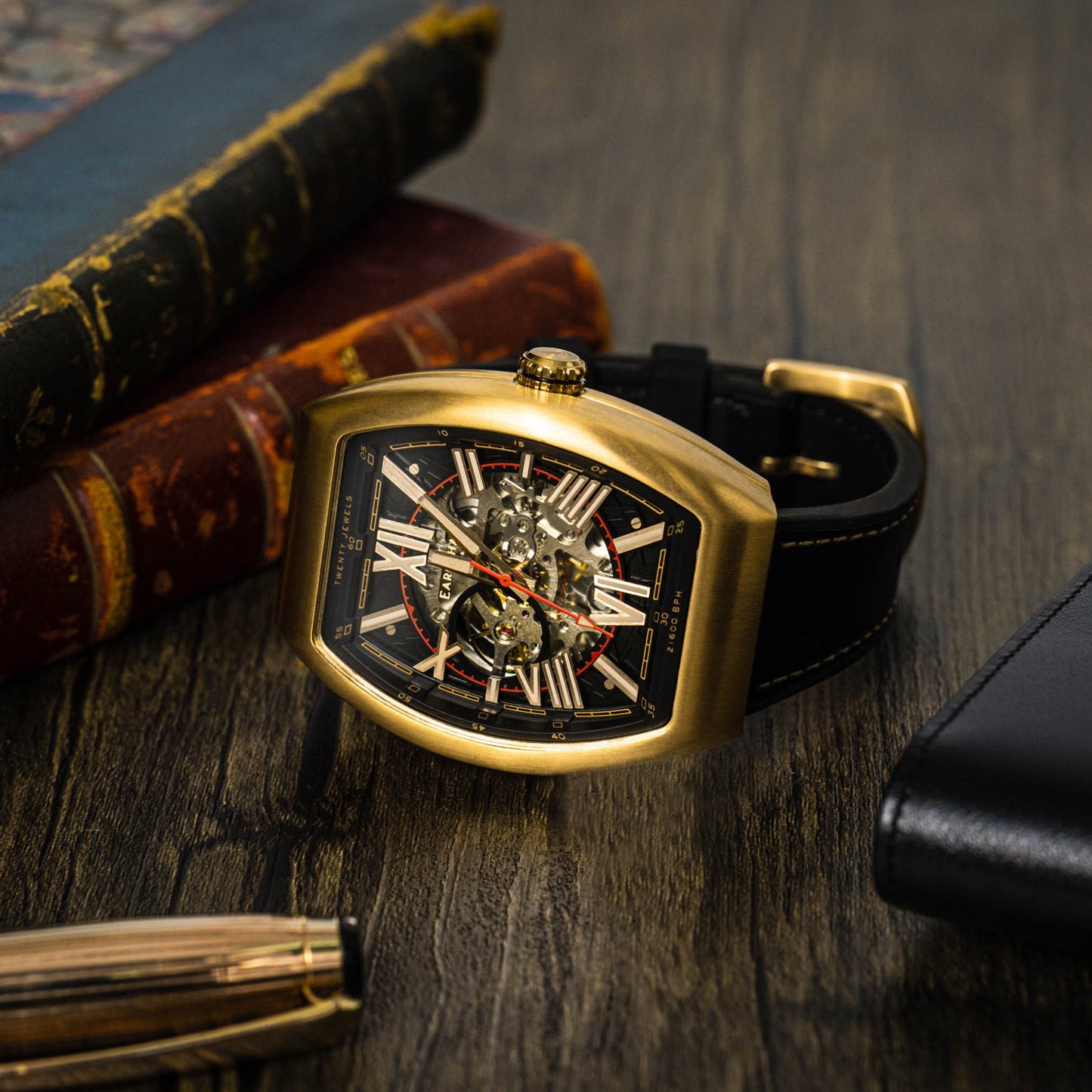 THOMAS EARNSHAW SUPREMACY SKELETON AUTOMATIC Watch Regal Gold