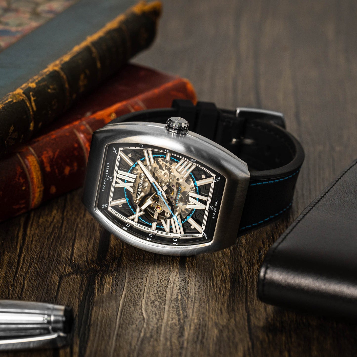 THOMAS EARNSHAW SUPREMACY SKELETON AUTOMATIC Watch Cyan Black