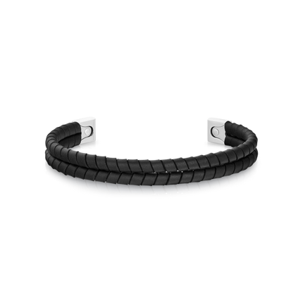 THOMAS EARNSHAW LONGITUDE LEATHER BRACELET BANGLE ES-BNGLLGTD-01 Midnight Noir