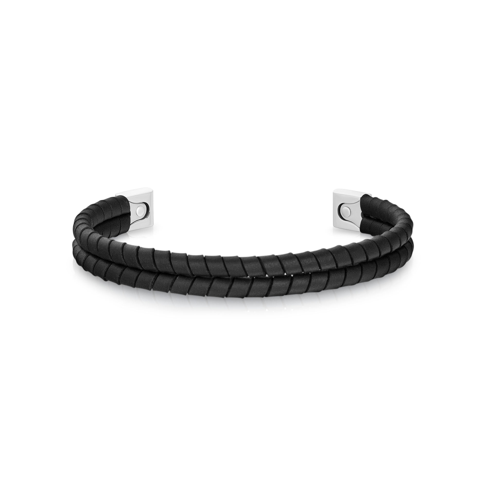 THOMAS EARNSHAW LONGITUDE LEATHER BRACELET BANGLE ES-BNGLLGTD-01 Midnight Noir