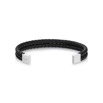 THOMAS EARNSHAW LONGITUDE LEATHER BRACELET BANGLE ES-BNGLLGTD-01 Midnight Noir