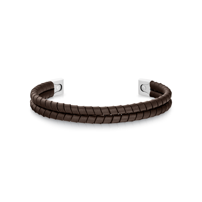 THOMAS EARNSHAW LONGITUDE LEATHER BRACELET BANGLE HICKORY HIDE ES-BNGLLGTD-03