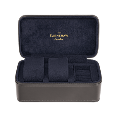 THOMAS EARNSHAW BEAUFORT 3 SLOT WATCH BOX CASE ASHY ALLURE