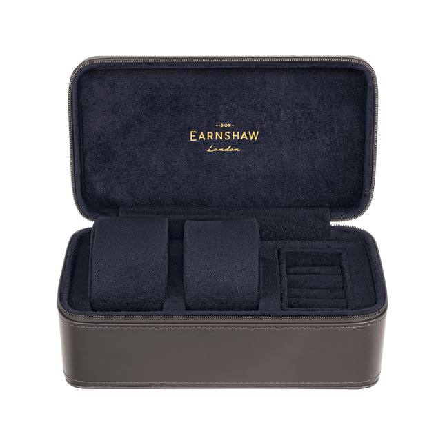 THOMAS EARNSHAW BEAUFORT 3 SLOT WATCH BOX CASE ASHY ALLURE