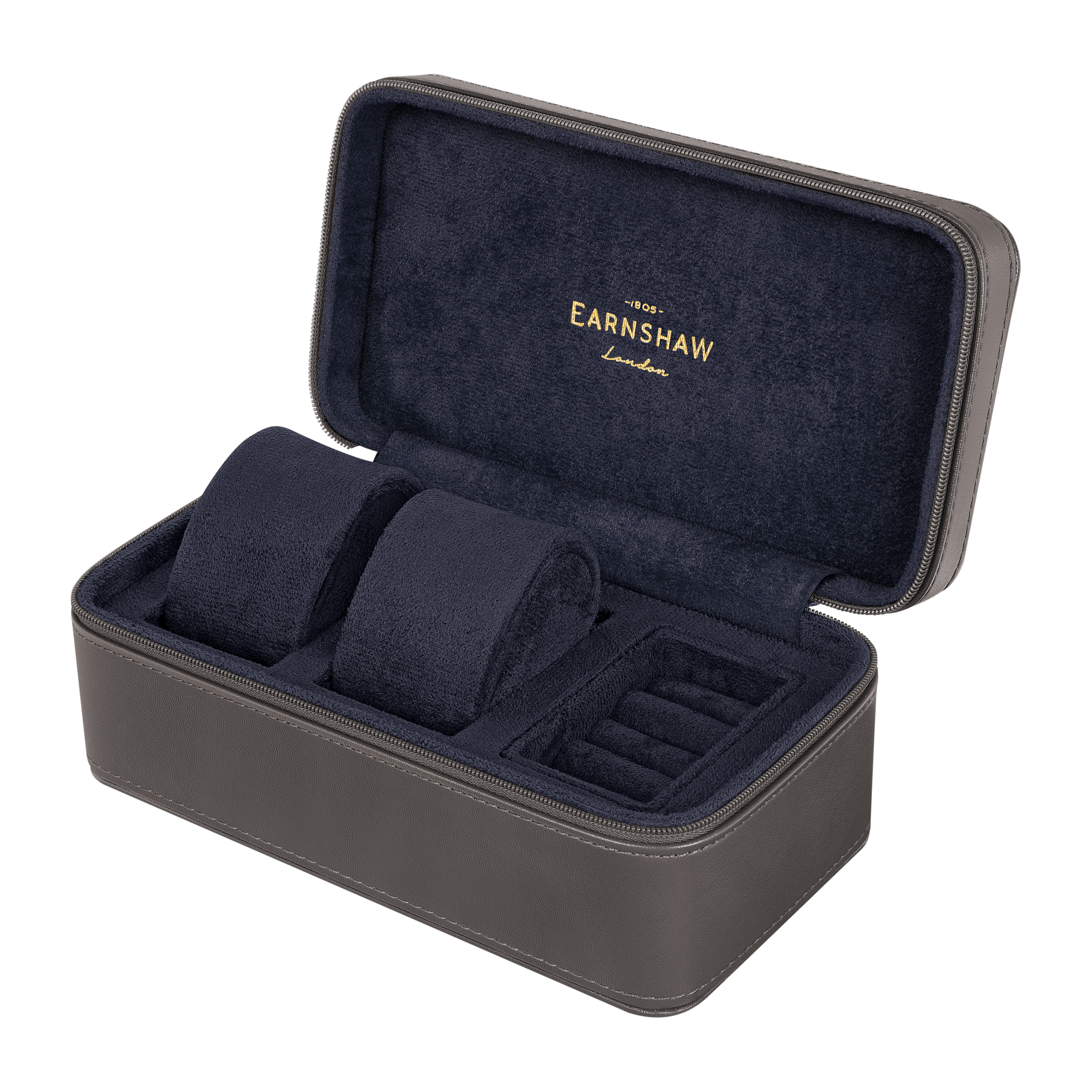 THOMAS EARNSHAW BEAUFORT 3 SLOT WATCH BOX CASE ASHY ALLURE