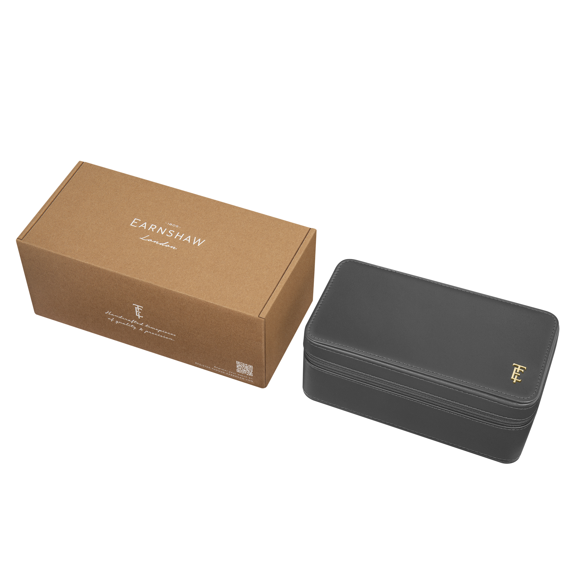 THOMAS EARNSHAW BEAUFORT 3 SLOT WATCH BOX CASE ASHY ALLURE