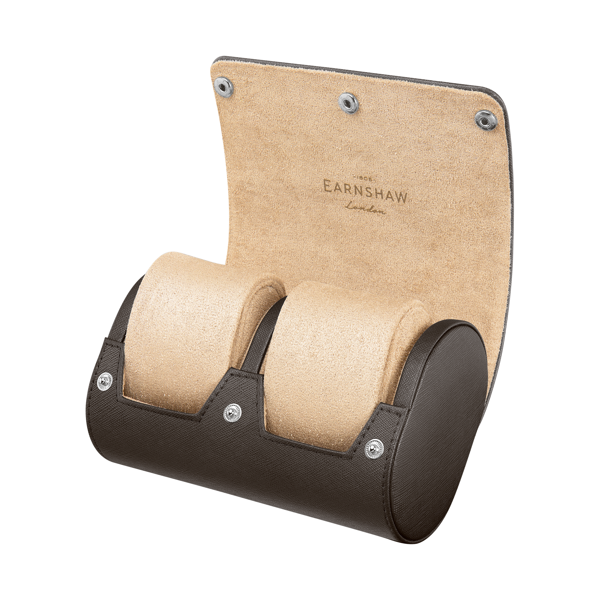 THOMAS EARNSHAW LONGITUDE 2 SLOT WATCH ROLL CASE WALNUT FINERY