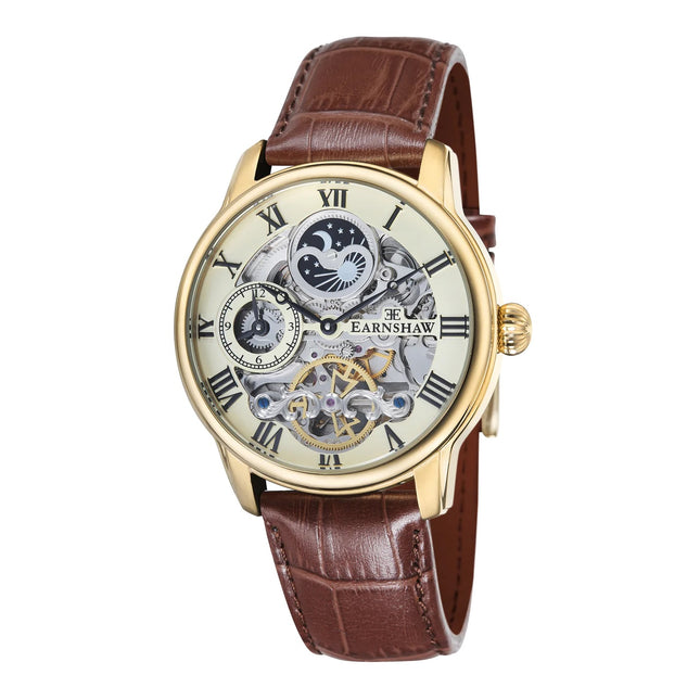 THOMAS EARNSHAW LONGITUDE DUAL TIME AUTOMATIC GOLDEN CHAMPAGNE