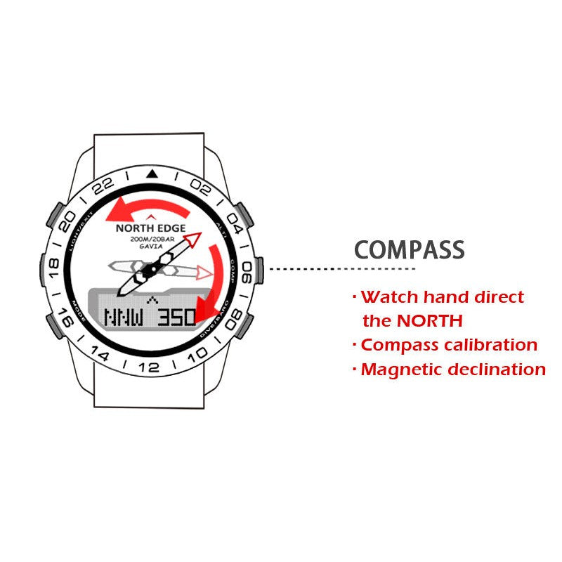 NORTH EDGE Tactical Gavia Watch Steel