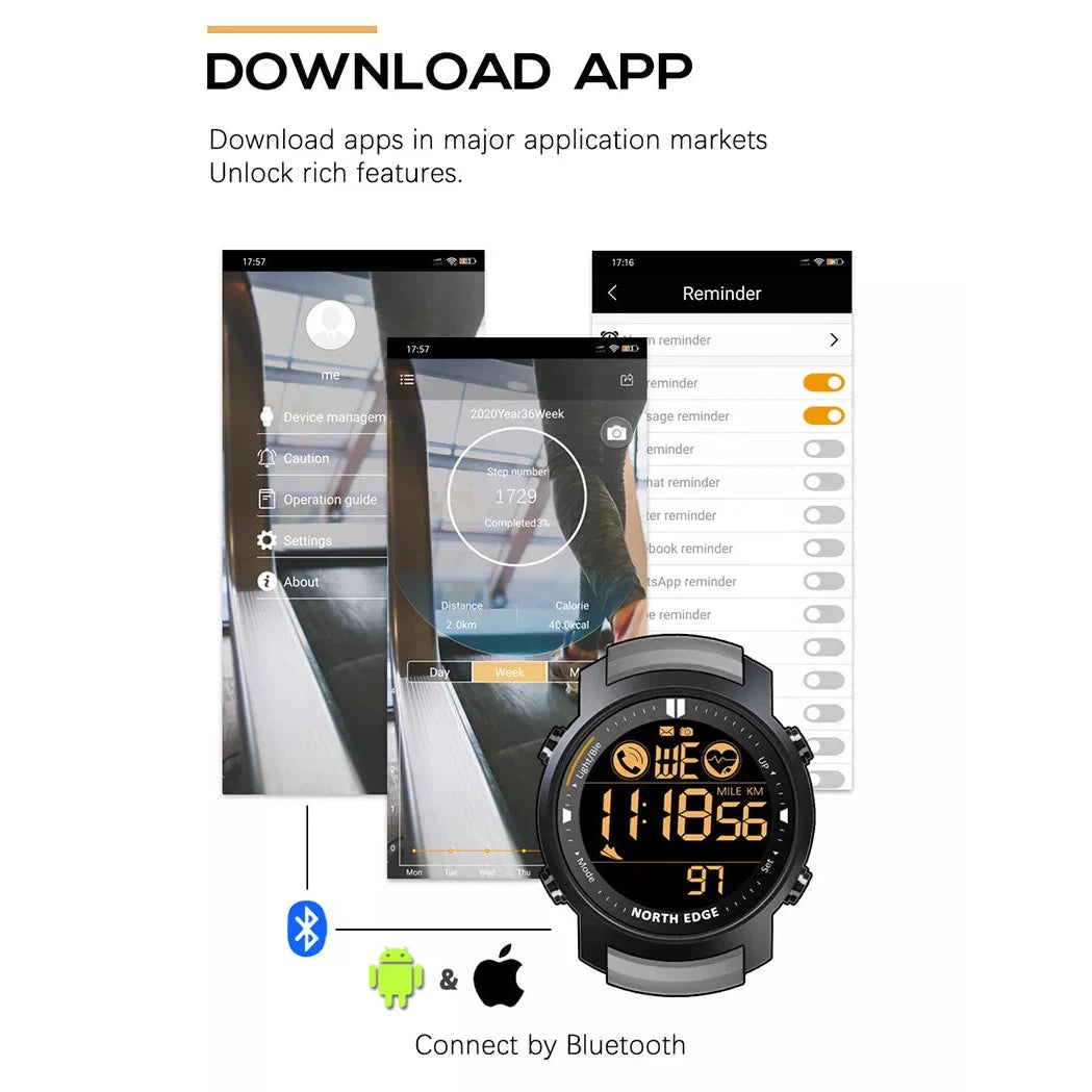 NORTH EDGE Tactical Laker Smart Watch