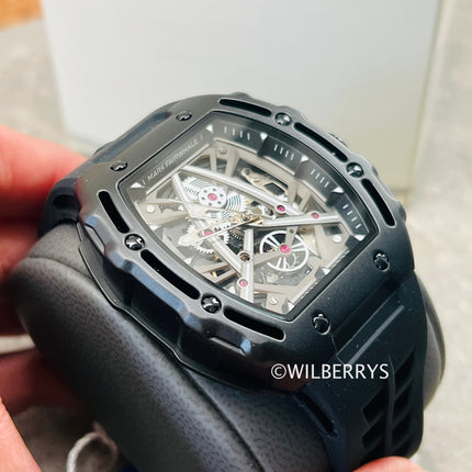 Mark Fairwhale TONNEXOR - Men’s Tonneau Skeleton Automatic Watch Black