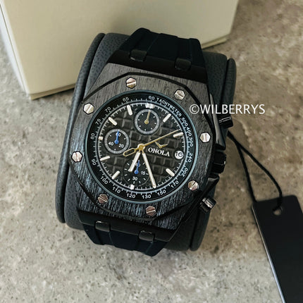 R1.00 Auction**ONOLA Men's Octagon Chronograph Watch Black