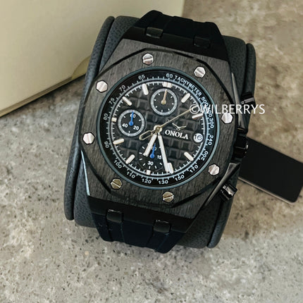R1.00 Auction**ONOLA Men's Octagon Chronograph Watch Black