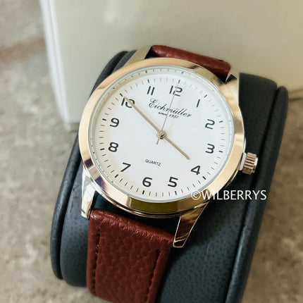 **EICHMULLER** since 1950 Germany Men's Classic 39mm Easy Read Watch Brown