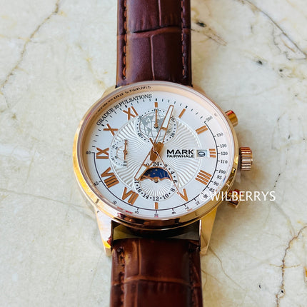 Mark Fairwhale MOON CHRONO Brown Leather Watch