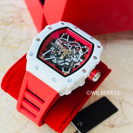 R1.00 Auction**ONOLA Men's Creed-X Watch Milk Red