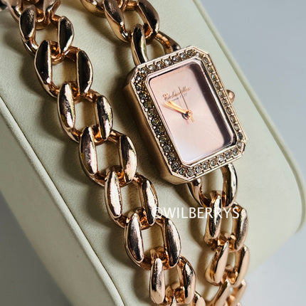 **EICHMULLER** since 1950 Women's Zirconia Encrusted Timeless Ribbon Watch Rose Gold