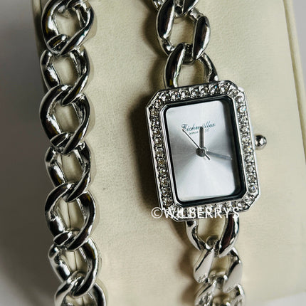 **EICHMULLER** since 1950 Women's Zirconia Encrusted Timeless Ribbon Watch Silver