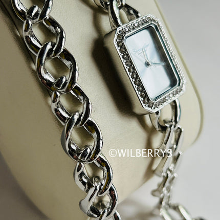 **EICHMULLER** since 1950 Women's Zirconia Encrusted Timeless Ribbon Watch Silver
