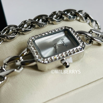 **EICHMULLER** since 1950 Women's Zirconia Encrusted Timeless Ribbon Watch Silver