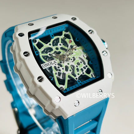 R1.00 Auction**ONOLA Men's Freak Show Watch Milk White/Baby Blue