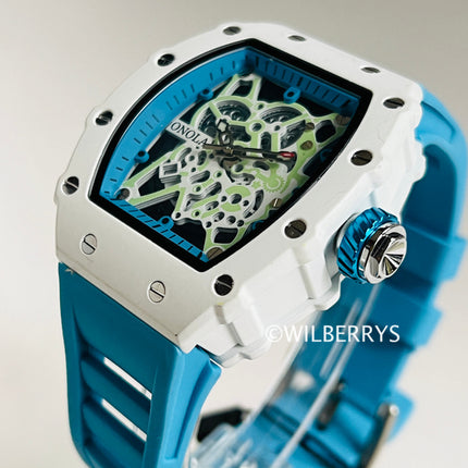 R1.00 Auction**ONOLA Men's Freak Show Watch Milk White/Baby Blue