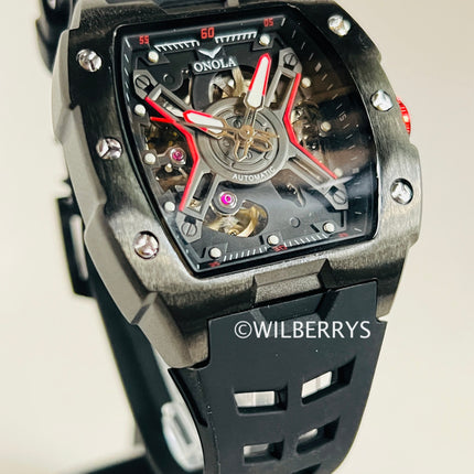 R1.00 Auction**ONOLA X-Factor Automatic Skeleton Watch Black