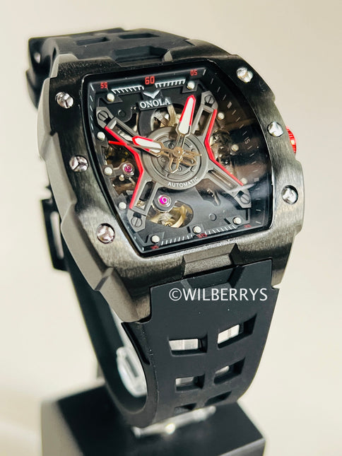 R1.00 Auction**ONOLA X-Factor Automatic Skeleton Watch Black