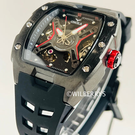 R1.00 Auction**ONOLA X-Factor Automatic Skeleton Watch Black