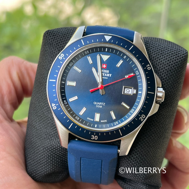 Swiss Military SM34082 – Swiss Made Sports Watch Blue Edition Silicone Strap