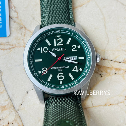 SMAEL Men's Classic Date Army Green Watch