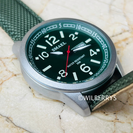SMAEL Men's Classic Date Army Green Watch