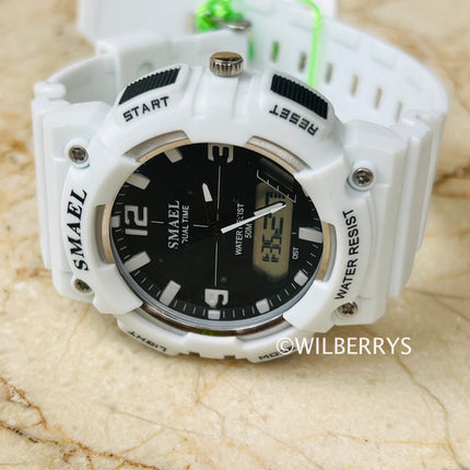 SMAEL Men's S-SHOCK White Ana-Digi Watch