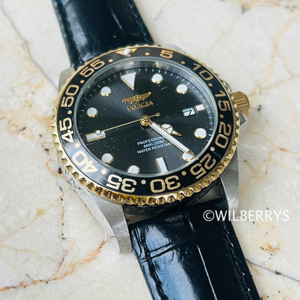 9/10 Condition **INVICTA** Men's ProDiver 40mm Leather Strap Watch