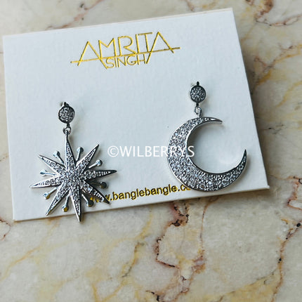 AMRITA SINGH NEW YORK Star and Moon Earrings