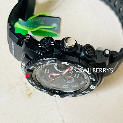 SMAEL Men's S-SHOCK Pilot Compass Dual Time Watch
