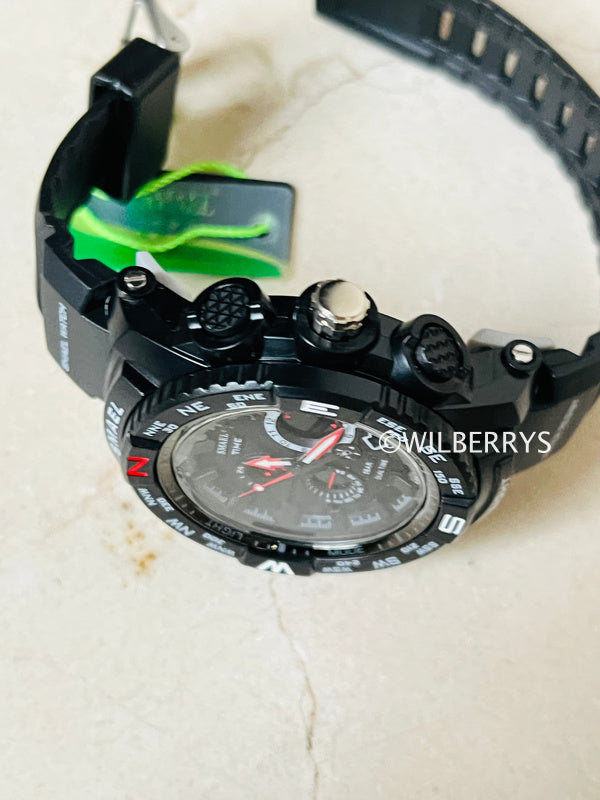 SMAEL Men's S-SHOCK Pilot Compass Dual Time Watch