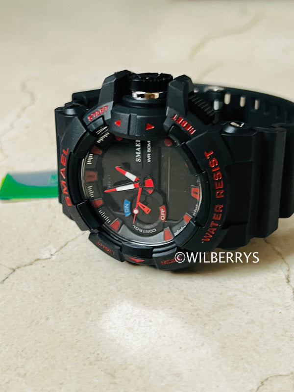 SMAEL Men's S-SHOCK Gas Mask Dual Time Watch