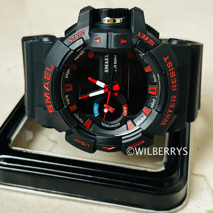SMAEL Men's S-SHOCK Gas Mask Dual Time Watch