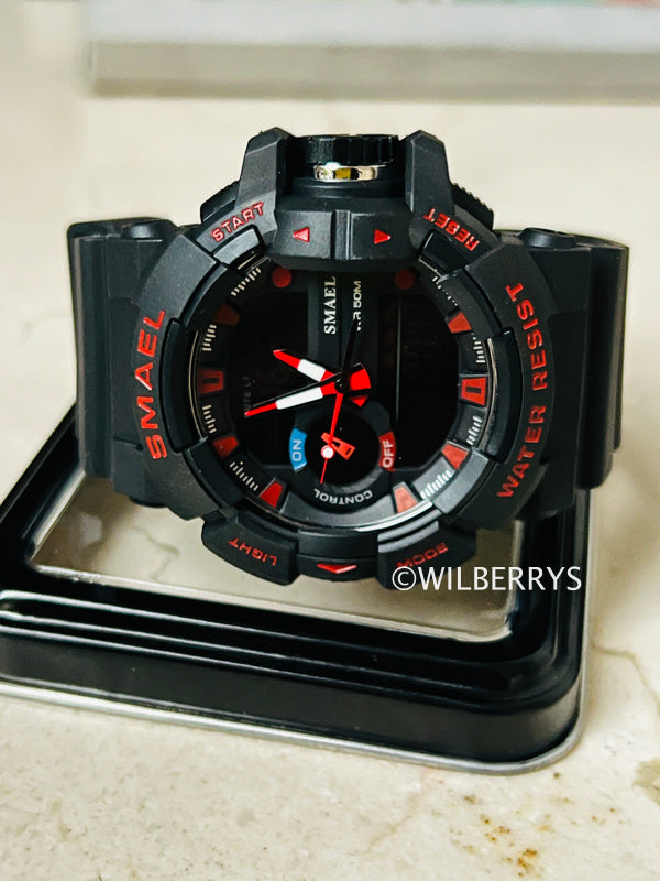 SMAEL Men's S-SHOCK Gas Mask Dual Time Watch