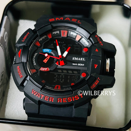 SMAEL Men's S-SHOCK Gas Mask Dual Time Watch
