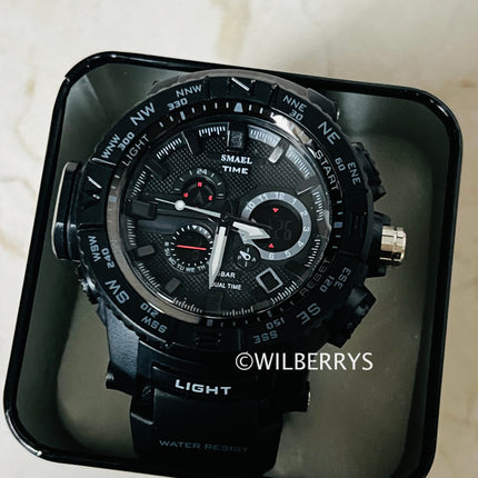 SMAEL Men's S-SHOCK Pilot Fuselage Dual Time Watch